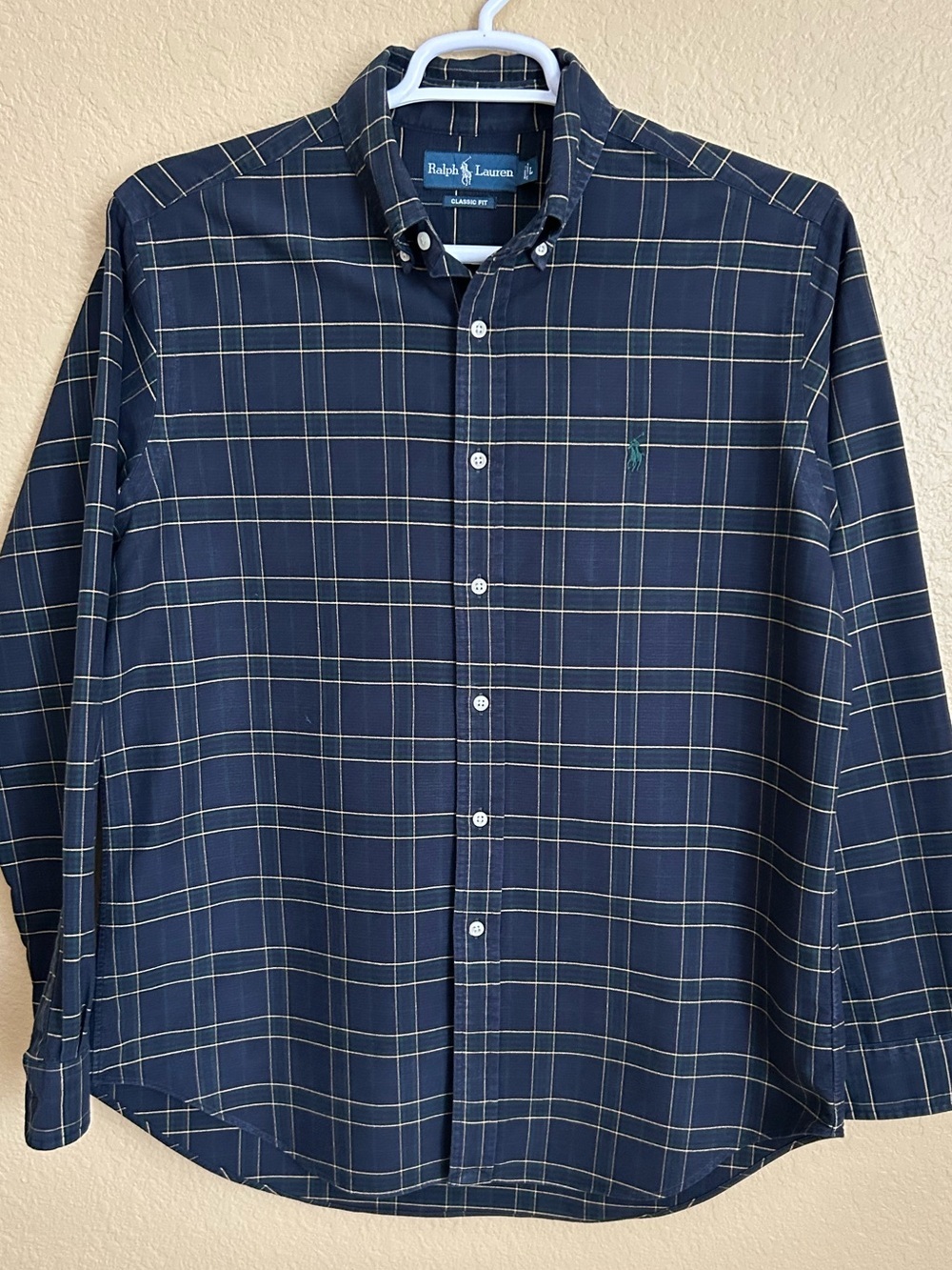 Ralph Lauren Classic Fit Plaid Long Sleeve Button-Down Shirt